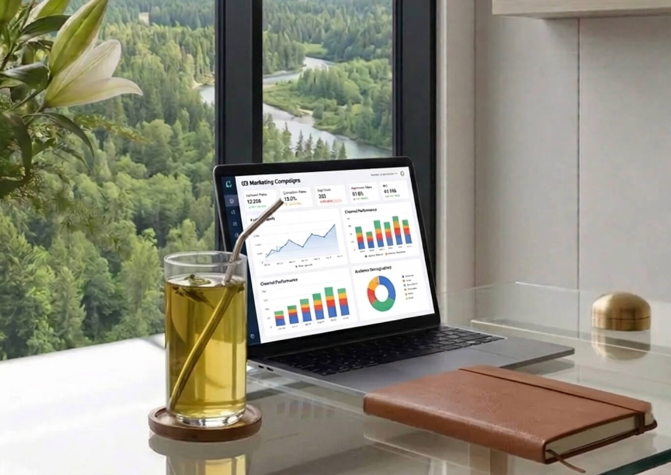 Laptop shows web analytics | Luna Digital